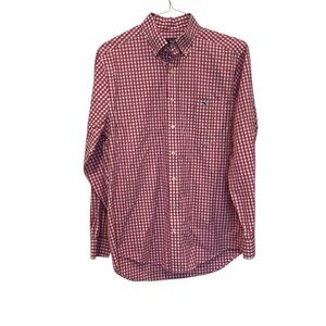 Vineyard Vines‎ Men’s Pink Gingham Slim Fit Tucker Shirt Size Medium Long Sleeve